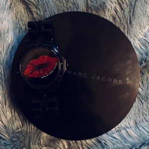 Marc by Marc Jacobs rhinestoned red lip watch